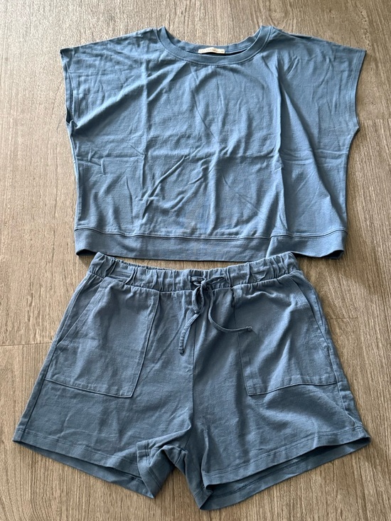 Zenana Pants - Zenana Slate Blue Short Set NWOT
